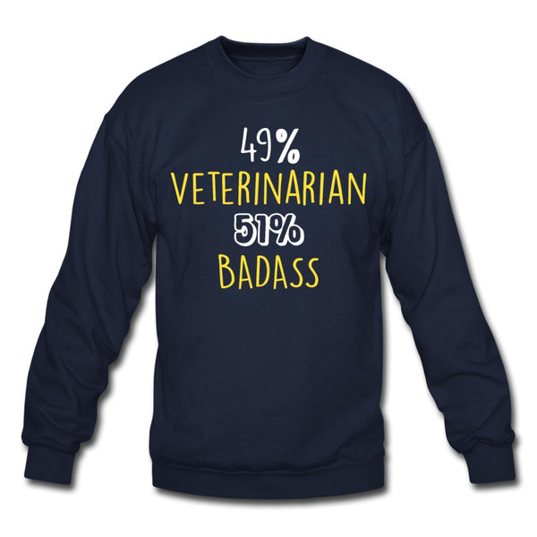 49% Veterinarian 51% Badass Crewneck Sweatshirt-Unisex Crewneck Sweatshirt | Gildan 18000-I love Veterinary
