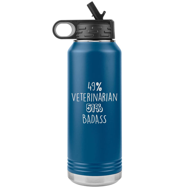 49% Veterinarian 51% Badass Water Bottle Tumbler 32 oz-Water Bottle Tumbler-I love Veterinary