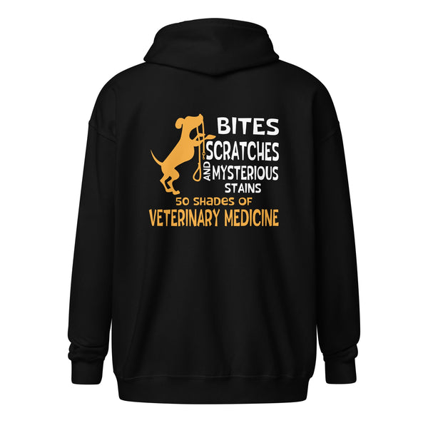 50 Shades of Veterinary Medicine Unisex heavy blend zip hoodie-Unisex Zip Hoodie | Gildan 18600-I love Veterinary