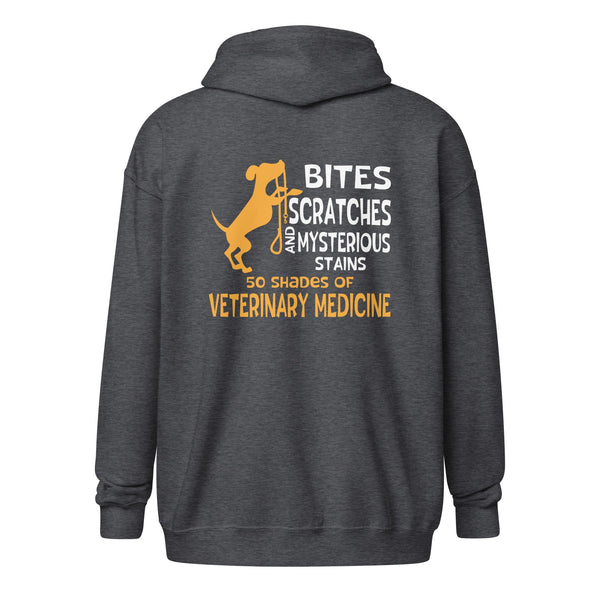 50 Shades of Veterinary Medicine Unisex heavy blend zip hoodie-Unisex Zip Hoodie | Gildan 18600-I love Veterinary