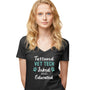 Vet Tech Inked and Educated Women's V-Neck T-Shirt-Women's T-Shirt | Fruit of the Loom L3930R-I love Veterinary