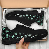 Animal Footprints Teal Gradient - Women's Sneakers-Sneakers-I love Veterinary