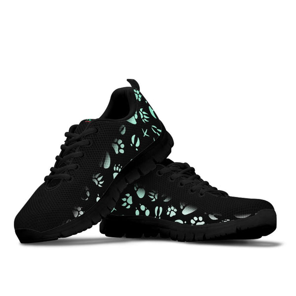 Animal Footprints Teal Gradient - Women's Sneakers-Sneakers-I love Veterinary