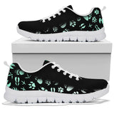 Animal Footprints Teal Gradient - Women's Sneakers-Sneakers-I love Veterinary