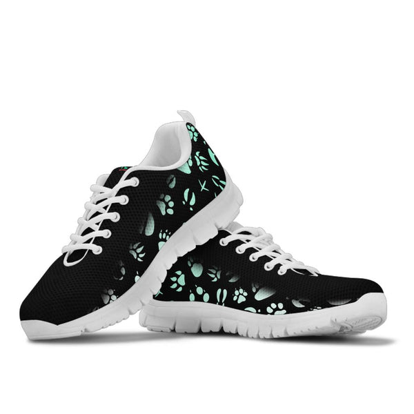 Animal Footprints Teal Gradient - Women's Sneakers-Sneakers-I love Veterinary