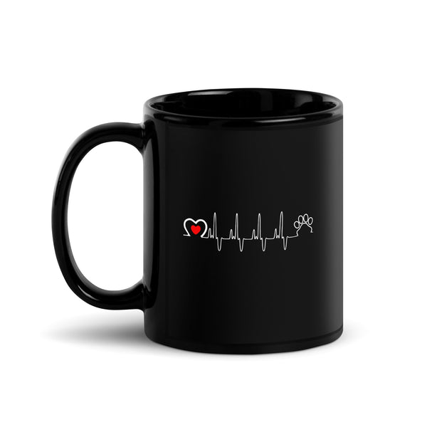 Animal Love Beat Black Glossy Mug-Black Glossy Mug-I love Veterinary