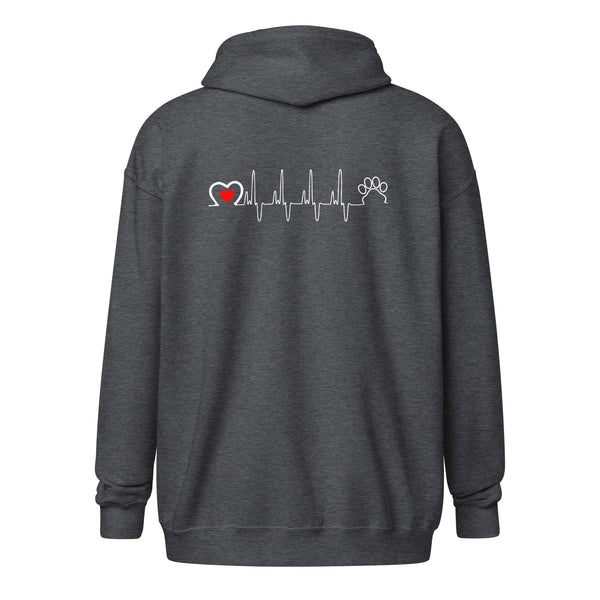 Animal Love Beat Unisex heavy blend zip hoodie-Unisex Heavy Blend Zip Hoodie | Gildan 18600-I love Veterinary