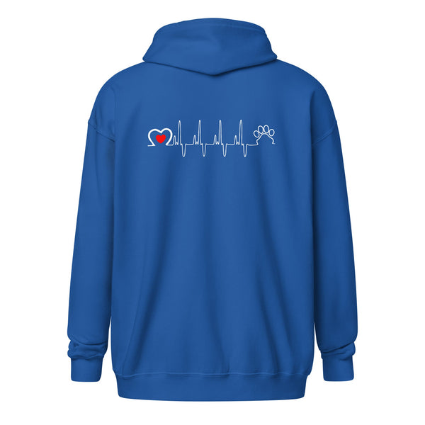 Animal Love Beat Unisex heavy blend zip hoodie-Unisex Heavy Blend Zip Hoodie | Gildan 18600-I love Veterinary