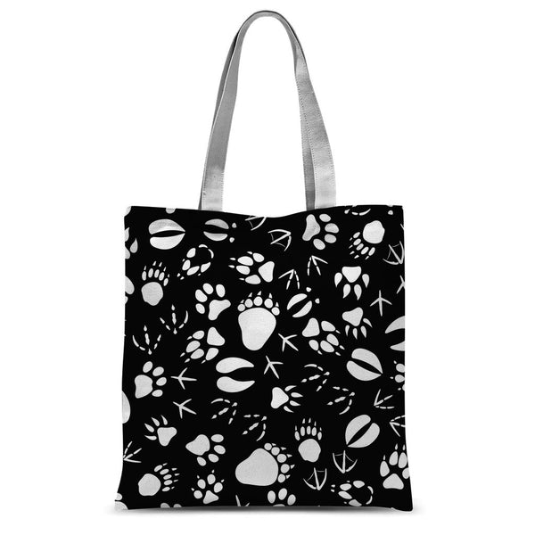 Animal pawprints black pattern Classic Sublimation Tote Bag-Classic Sublimation Tote Bag-I love Veterinary
