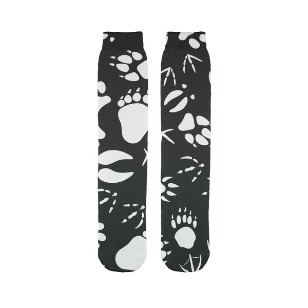 Animal pawprints black pattern Sublimation Tube Sock-Sublimation Sock-I love Veterinary