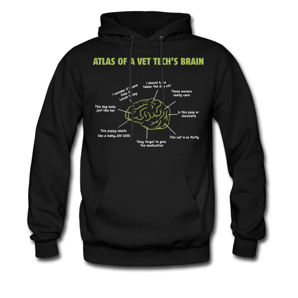 Atlas of a Vet Tech's Brain Unisex Hoodie-Men's Hoodie | Hanes P170-I love Veterinary