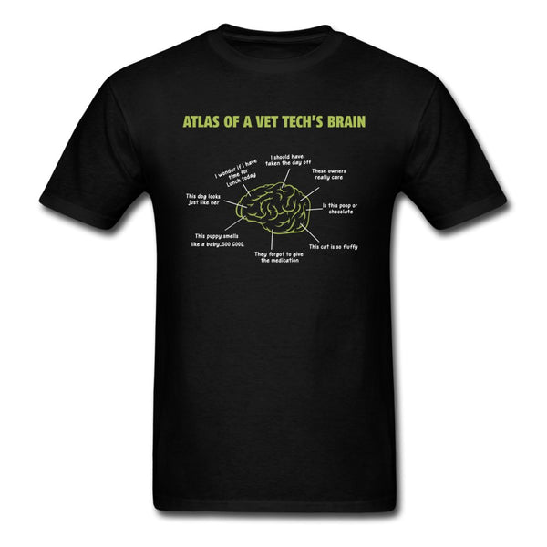 Atlas of a Vet Tech's Brain Unisex T-shirt-Unisex Classic T-Shirt | Fruit of the Loom 3930-I love Veterinary