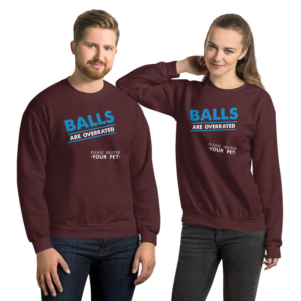 Balls are overrated Crewneck Sweatshirt-Unisex Crewneck Sweatshirt | Gildan 18000-I love Veterinary