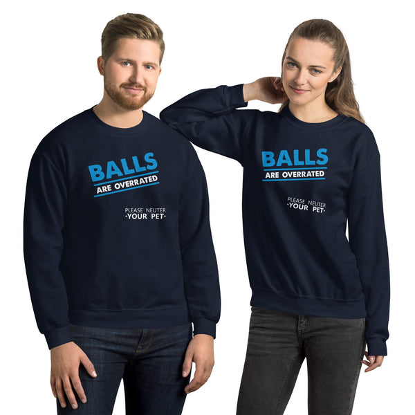 Balls are overrated Crewneck Sweatshirt-Unisex Crewneck Sweatshirt | Gildan 18000-I love Veterinary