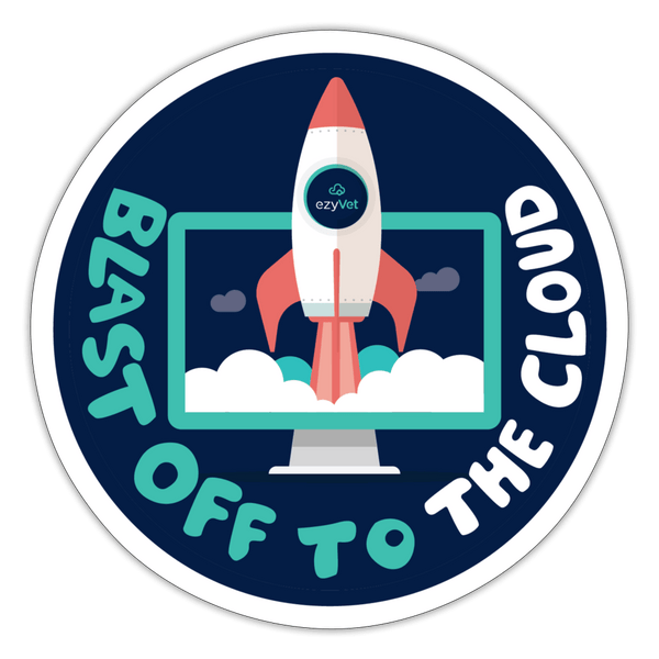 Blast off To the Cloud Sticker-Sticker-I love Veterinary