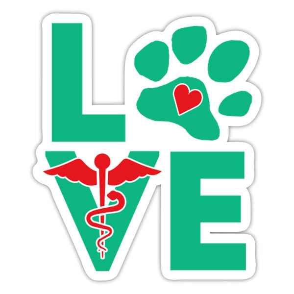 Blue LOVE Paw Sticker-Sticker-I love Veterinary