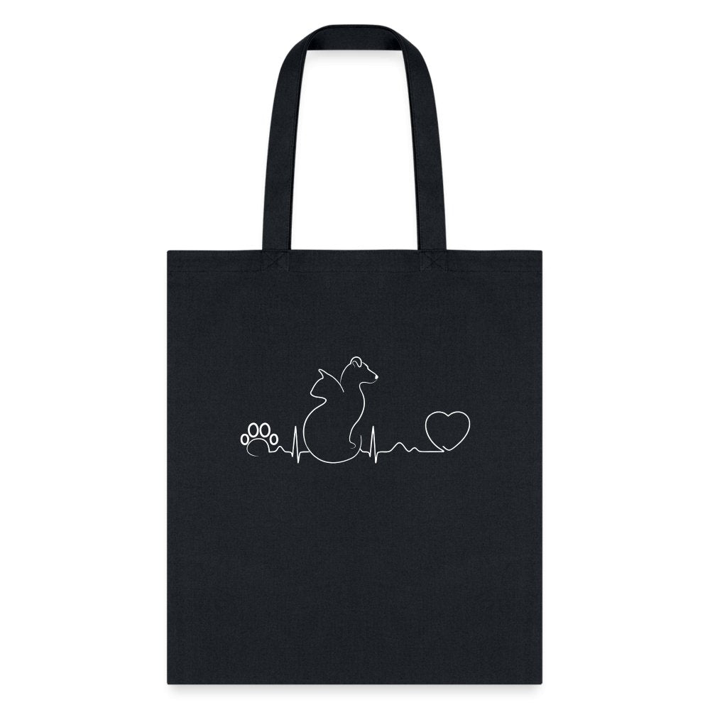 Cat and Dog pulse Tote Bag, Shoulder Bag, Gift for Animal Lover, Pet Lover, Graduation, Birthday, Appreciation Gift, DVM, Gift For Vet-Tote Bag | Q-Tees Q800-I love Veterinary