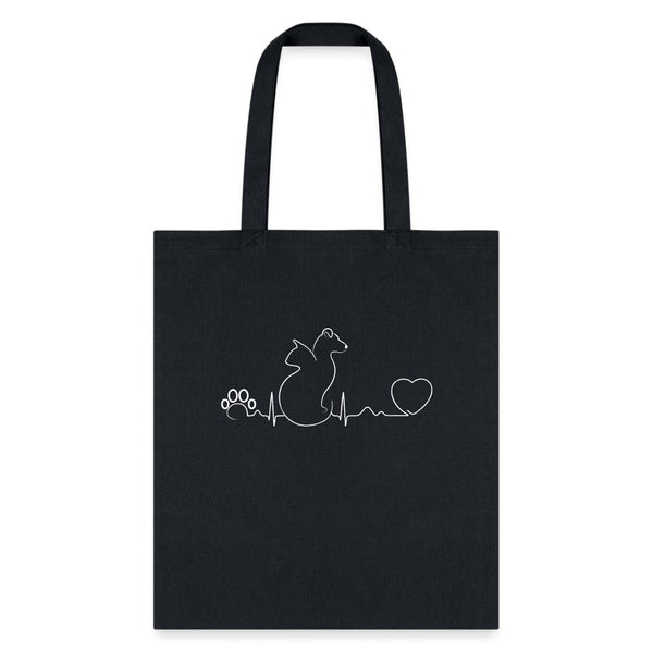 Cat and Dog pulse Tote Bag, Shoulder Bag, Gift for Animal Lover, Pet Lover, Graduation, Birthday, Appreciation Gift, DVM, Gift For Vet-Tote Bag | Q-Tees Q800-I love Veterinary