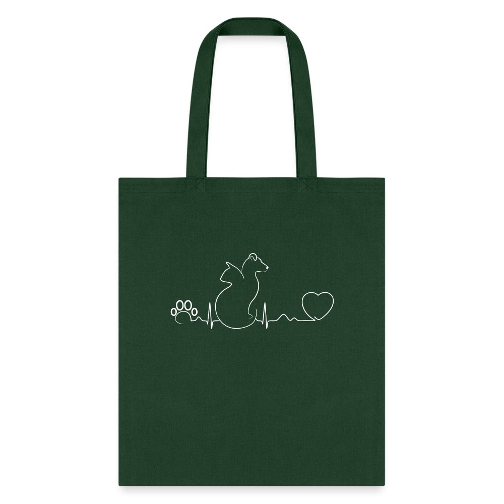Cat and Dog pulse Tote Bag, Shoulder Bag, Gift for Animal Lover, Pet Lover, Graduation, Birthday, Appreciation Gift, DVM, Gift For Vet-Tote Bag | Q-Tees Q800-I love Veterinary