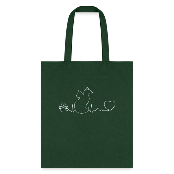 Cat and Dog pulse Tote Bag, Shoulder Bag, Gift for Animal Lover, Pet Lover, Graduation, Birthday, Appreciation Gift, DVM, Gift For Vet-Tote Bag | Q-Tees Q800-I love Veterinary