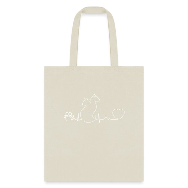 Cat and Dog pulse Tote Bag, Shoulder Bag, Gift for Animal Lover, Pet Lover, Graduation, Birthday, Appreciation Gift, DVM, Gift For Vet-Tote Bag | Q-Tees Q800-I love Veterinary