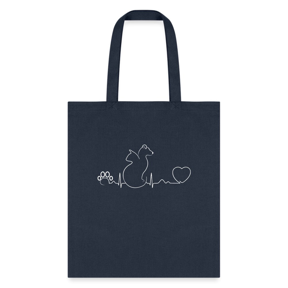 Cat and Dog pulse Tote Bag, Shoulder Bag, Gift for Animal Lover, Pet Lover, Graduation, Birthday, Appreciation Gift, DVM, Gift For Vet-Tote Bag | Q-Tees Q800-I love Veterinary
