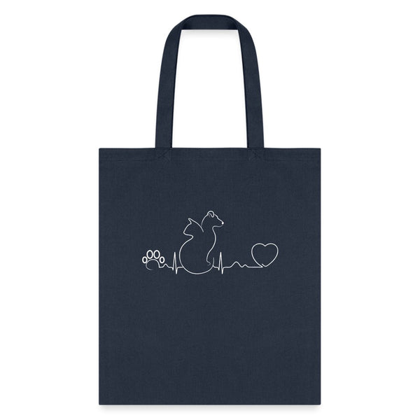 Cat and Dog pulse Tote Bag, Shoulder Bag, Gift for Animal Lover, Pet Lover, Graduation, Birthday, Appreciation Gift, DVM, Gift For Vet-Tote Bag | Q-Tees Q800-I love Veterinary