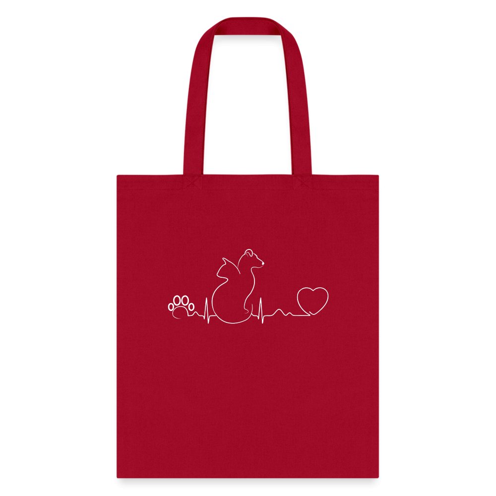 Cat and Dog pulse Tote Bag, Shoulder Bag, Gift for Animal Lover, Pet Lover, Graduation, Birthday, Appreciation Gift, DVM, Gift For Vet-Tote Bag | Q-Tees Q800-I love Veterinary