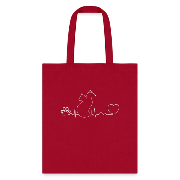 Cat and Dog pulse Tote Bag, Shoulder Bag, Gift for Animal Lover, Pet Lover, Graduation, Birthday, Appreciation Gift, DVM, Gift For Vet-Tote Bag | Q-Tees Q800-I love Veterinary
