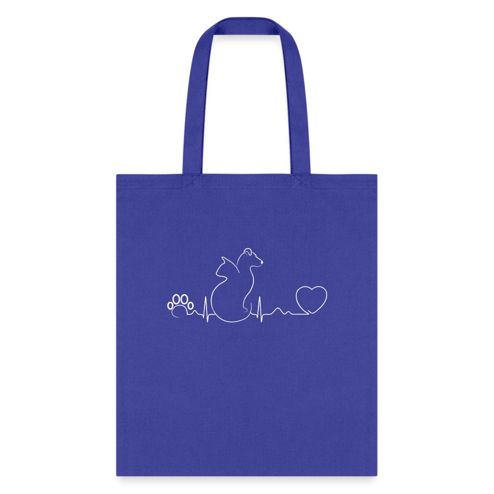 Cat and Dog pulse Tote Bag, Shoulder Bag, Gift for Animal Lover, Pet Lover, Graduation, Birthday, Appreciation Gift, DVM, Gift For Vet-Tote Bag | Q-Tees Q800-I love Veterinary
