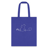 Cat and Dog pulse Tote Bag, Shoulder Bag, Gift for Animal Lover, Pet Lover, Graduation, Birthday, Appreciation Gift, DVM, Gift For Vet-Tote Bag | Q-Tees Q800-I love Veterinary