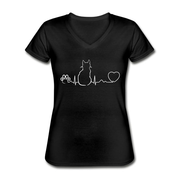 Cat Pulse Women's Women's V-Neck T-Shirt-Women's V-Neck T-Shirt | Fruit of the Loom L39VR-I love Veterinary