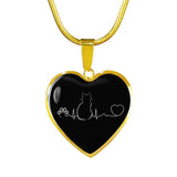 Cat Veterinarian Jewelry Gift Luxury Heart Necklace - Cat Pulse-Necklace-I love Veterinary