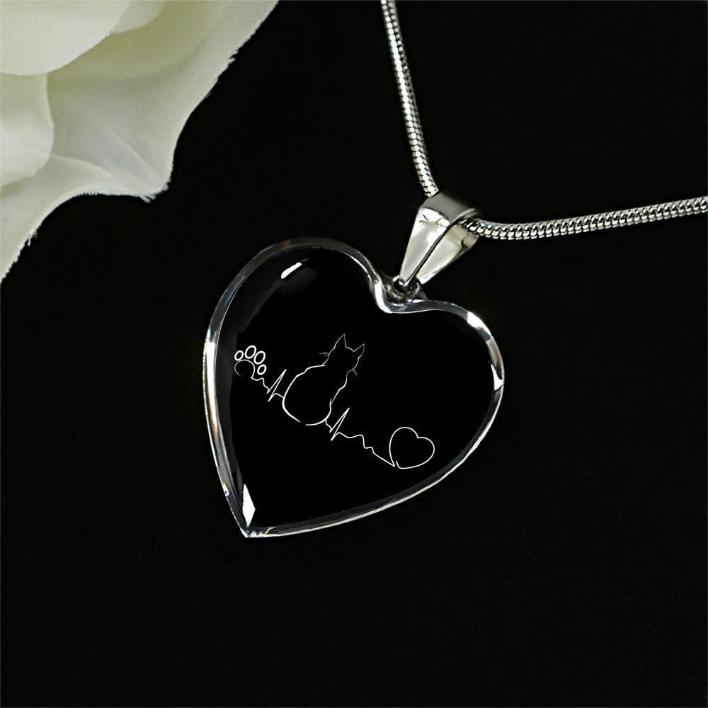 Cat Veterinarian Jewelry Gift Luxury Heart Necklace - Cat Pulse-Necklace-I love Veterinary