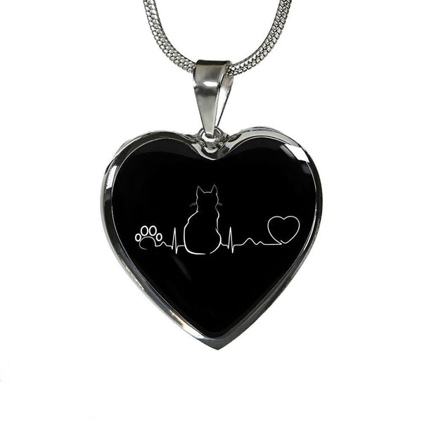 Cat Veterinarian Jewelry Gift Luxury Heart Necklace - Cat Pulse-Necklace-I love Veterinary