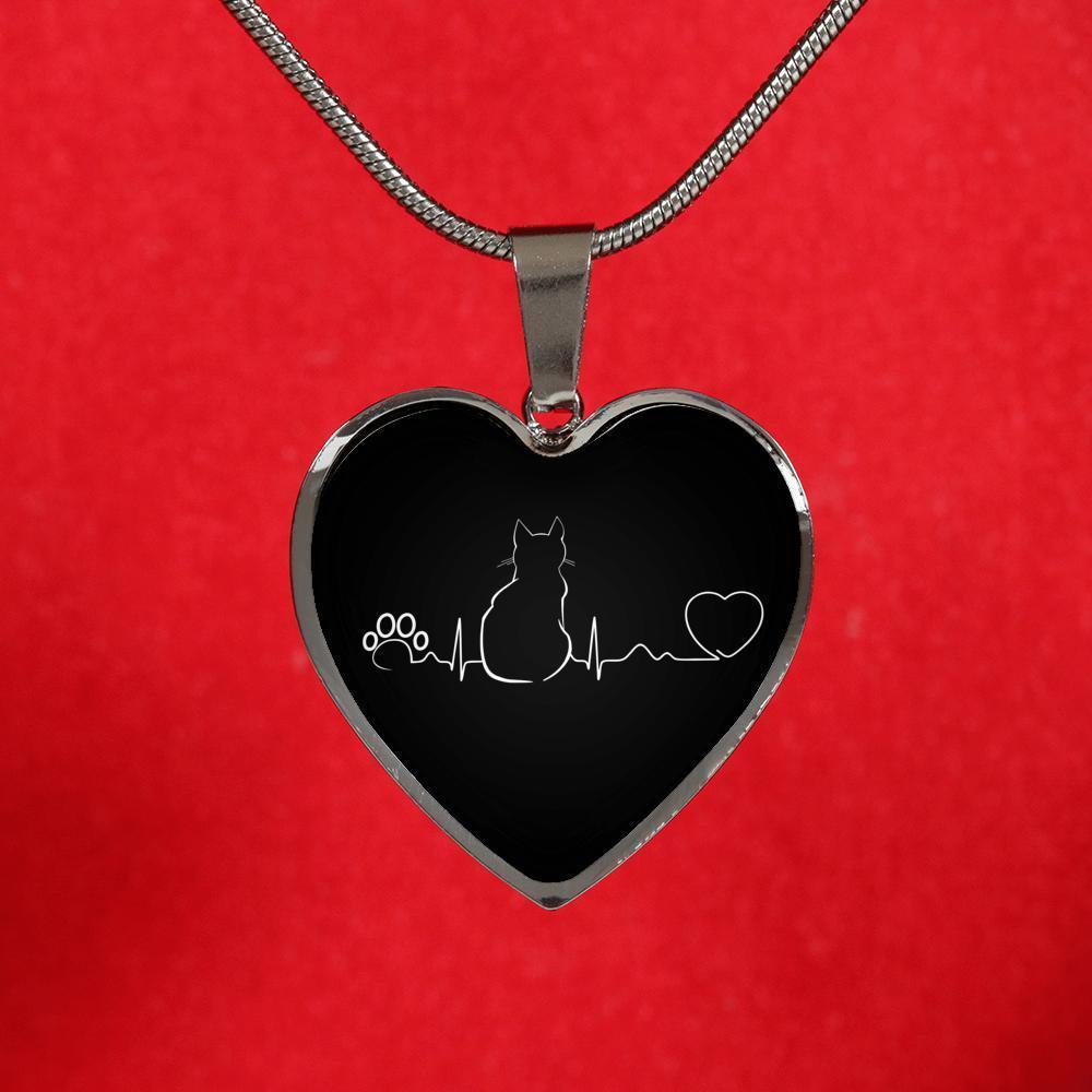 Cat Veterinarian Jewelry Gift Luxury Heart Necklace - Cat Pulse-Necklace-I love Veterinary