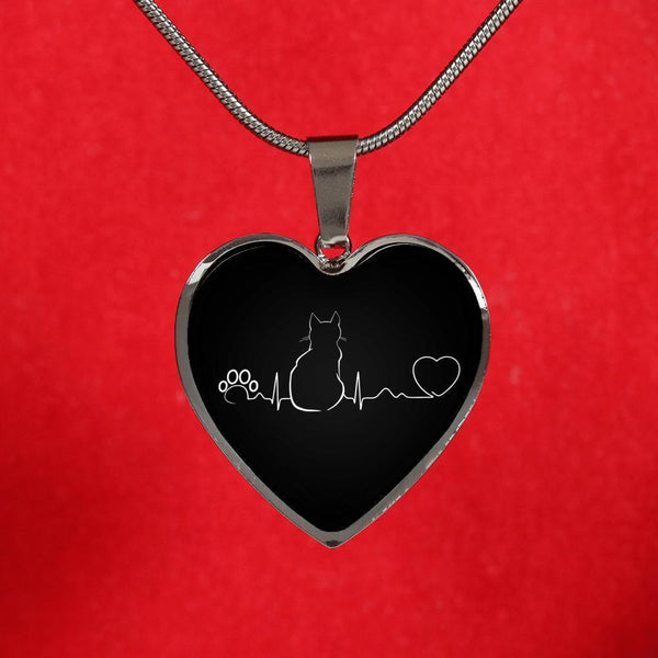 Cat Veterinarian Jewelry Gift Luxury Heart Necklace - Cat Pulse-Necklace-I love Veterinary