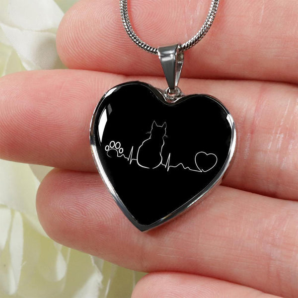 Cat Veterinarian Jewelry Gift Luxury Heart Necklace - Cat Pulse-Necklace-I love Veterinary