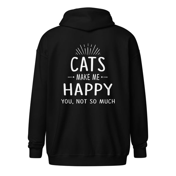 Cats make me happy Unisex Zip Hoodie-Unisex Zip Hoodie | Gildan 18600-I love Veterinary