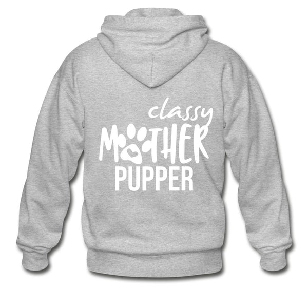 Classy mother pupper Unisex Zip Hoodie-Heavy Blend Adult Zip Hoodie | Gildan G18600-I love Veterinary