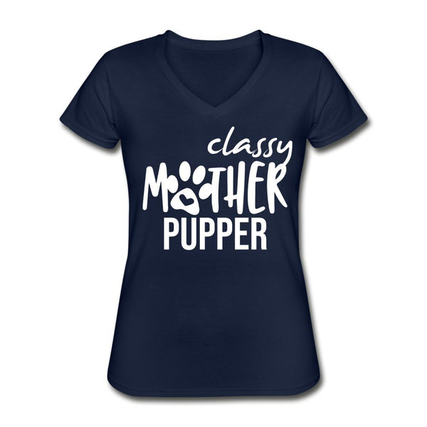 Classy mother pupper Women's V-Neck T-Shirt-Women's V-Neck T-Shirt | Fruit of the Loom L39VR-I love Veterinary