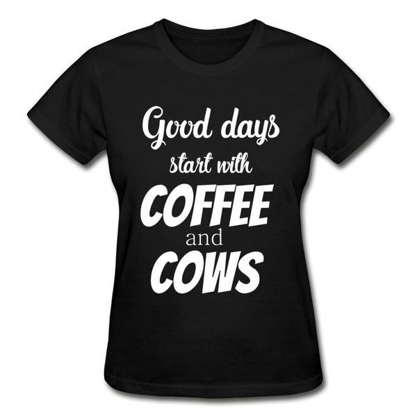 Coffee and cows Gildan Ultra Cotton Ladies T-Shirt-Ultra Cotton Ladies T-Shirt | Gildan G200L-I love Veterinary