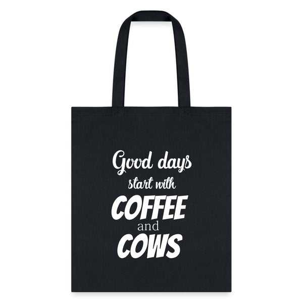 Coffee and cows Tote Bag-Tote Bag | Q-Tees Q800-I love Veterinary