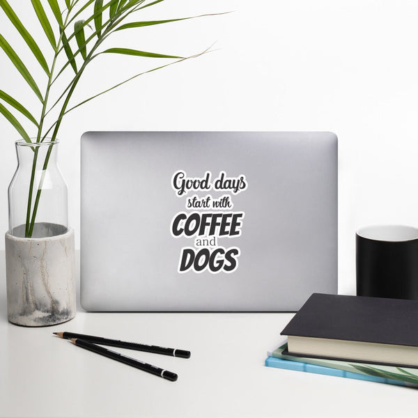 Coffee And Dogs Bubble-free stickers-Kiss-Cut Stickers-I love Veterinary