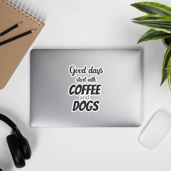 Coffee And Dogs Bubble-free stickers-Kiss-Cut Stickers-I love Veterinary