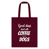 Coffee and dogs Tote Bag, Shoulder Bag, Gift for Animal Lover, Pet Lover, Graduation, Birthday, Appreciation Gift, DVM, Gift For Dog Lover-Tote Bag | Q-Tees Q800-I love Veterinary