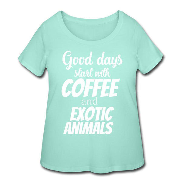 Coffee and exotic animals Women's Curvy T-shirt-Women’s Curvy T-Shirt | LAT 3804-I love Veterinary