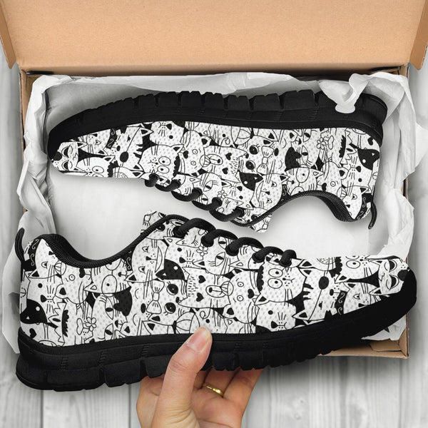 Comic Cats - Women's Sneakers-Sneakers-I love Veterinary