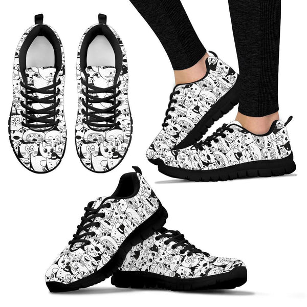 Comic Cats - Women's Sneakers-Sneakers-I love Veterinary