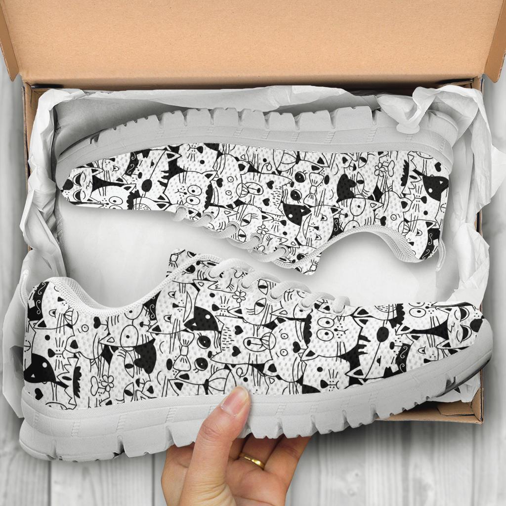 Comic Cats - Women's Sneakers-Sneakers-I love Veterinary